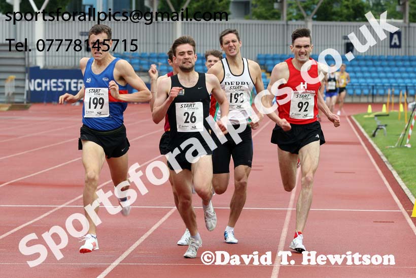Senior mens 1500 metres, Northern Senior and Under-20s Champs., SportsCity, Manchester. Photo: David T. Hewitson/Sports for All Pics